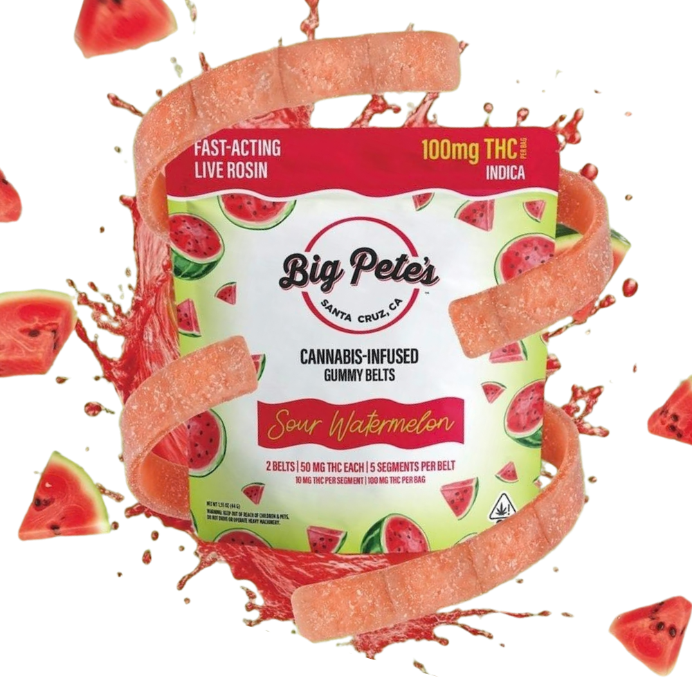 100mg THC Sour Watermelon Fast-Acting Rosin Belts (50mg - 2 pack) - Big Pete's picture