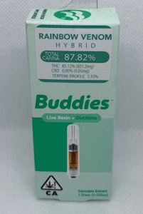 Buddies - Buddies Rainbow Venom Live Distillate Cart 1g