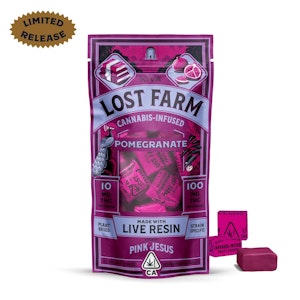 LOST FARM - Pomegranate (Live Resin Infused) Fruit Chews - 100mg (S) - Lost Farms