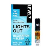 Lights Out - Rosin Vape Cart. - 0.5g - (THC:CBN:CBG)(Sleep) - Level