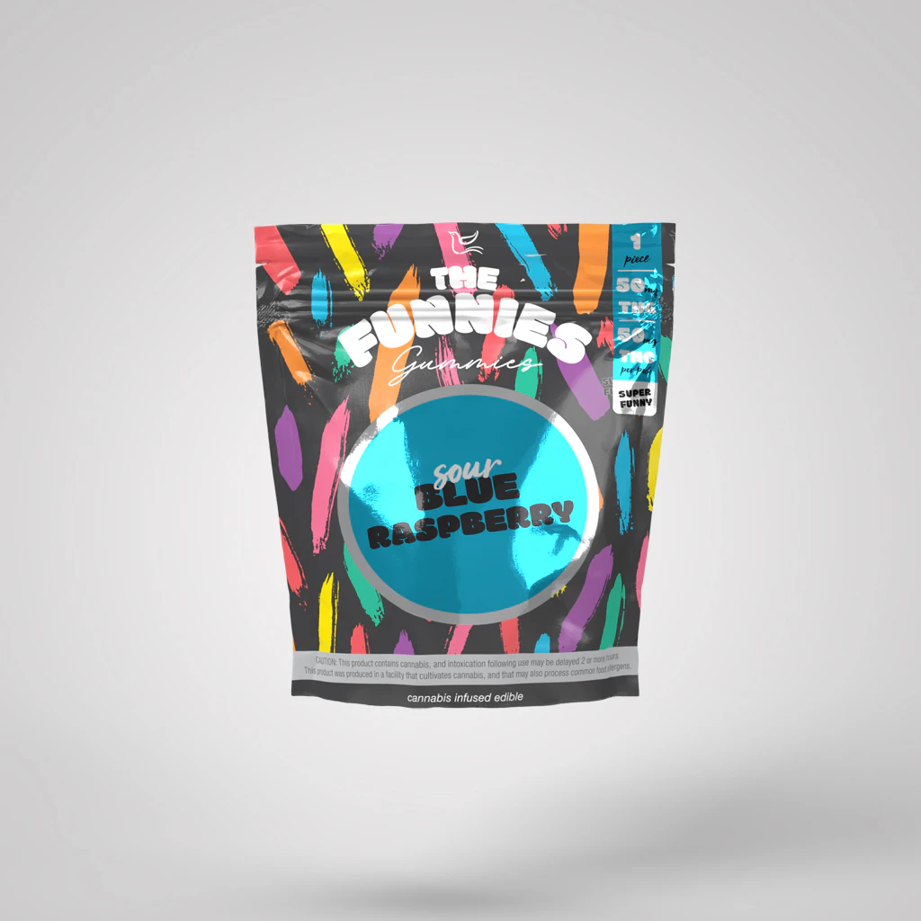 THE FUNNIES GUMMIES - The Funnies | 1pk Super Funny Gummy | Sour Blue Raspberry | 50mg Main Image