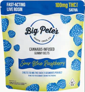 100mg THC Sour Blue Raspberry Fast-Acting Rosin Belts (50mg - 2 pack) - Big Pete's