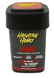 Hashtag Honey - Black Cherry / Jealousy 10MG Gummies - 100MG Live Resin Nano Infused