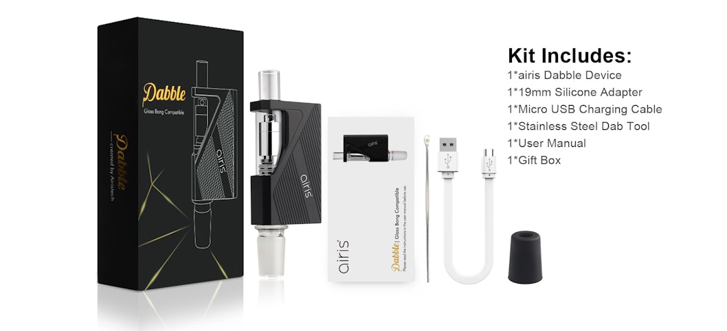 AIRISTECH - AIRIS Dabble Vaporizer -BLACK (Glass Bong Compatible)