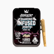 West Coast Cure - Jefferey Pre Roll Pack - Diamond Infused - Indica - Blackberry Kush - (3.25g Total) 5 Pack