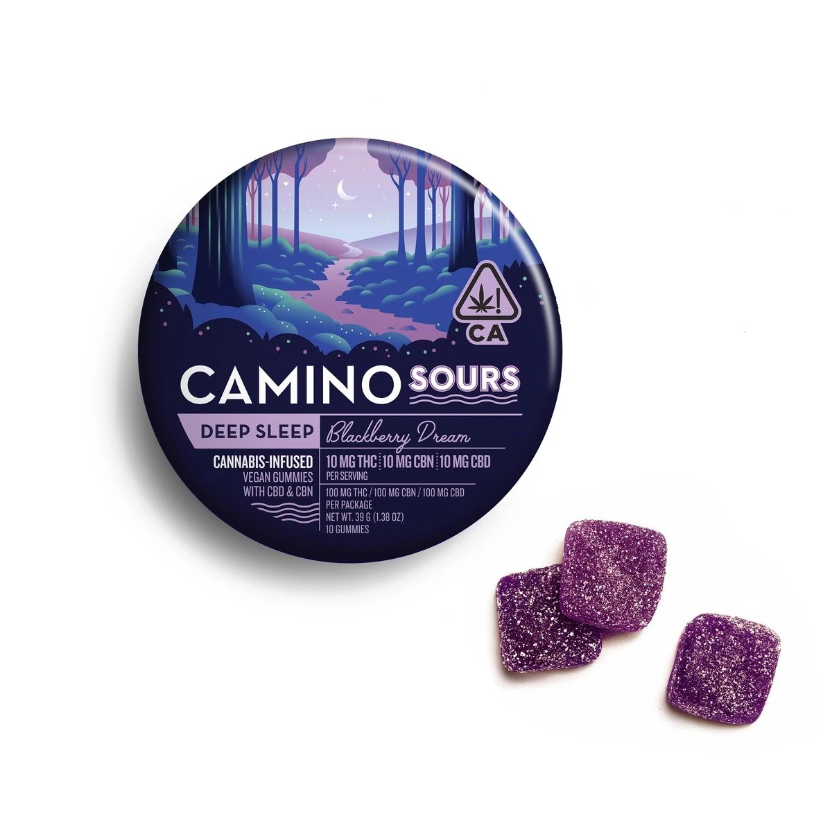 Camino - Camino Sours - 1:1:1 THC/CBN/CBD Gummies (Blackberry Dream-Indica) Main Image