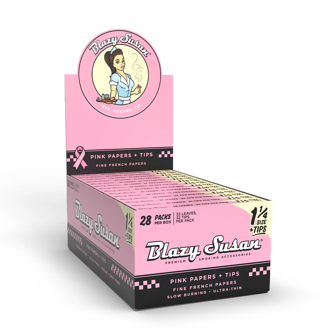 Blazy Susan - Blazy Susan | Rolling Papers + tips (1 1/4 size) | Pink Main Image