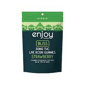 Enjoy Hemp Wellness - Enjoy Hemp Live Rosin Bliss Hybrid Gummies Strawberry 2 count pack 30 mg Delta 9