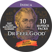 Blood Orange, Indica, Hash Rosin Gummies, 10 pack