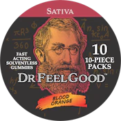 Blood Orange, Sativa, Hash Rosin Gummies, 10 pack