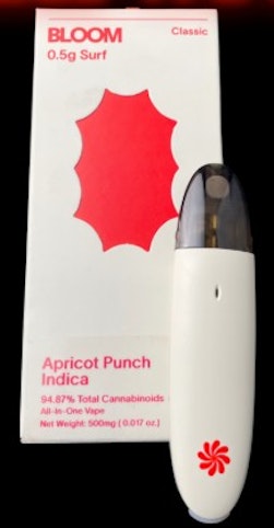 BLOOM - Apricot Punch -Indica- 85.45% THC Classic All-In-One .5g Surf (Vape) | Bloom         -sss11 front