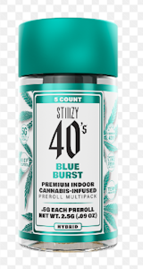 STIIIZY - [STIIIZY] Live Resin Infused 40's Preroll 5 Pack - 2.5g - Blue Burst (H)