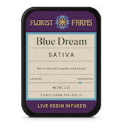 Florist Farms - Blue Dream - Live Resin Infused - 5pk - .5g - 40%THC - Pre-Rolls