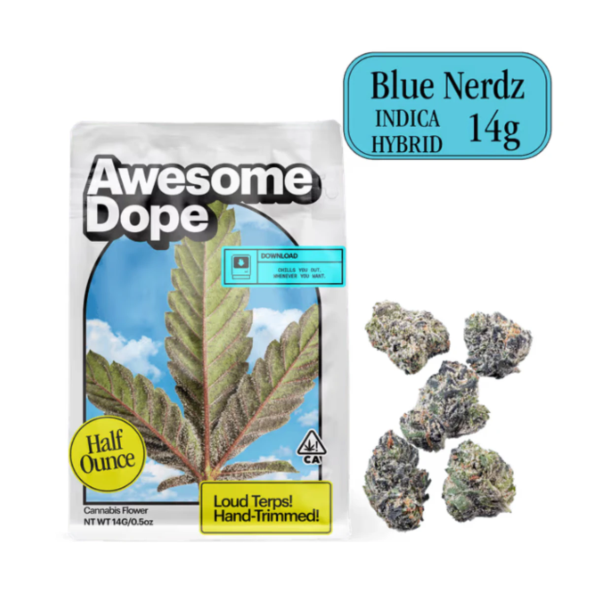 Awesome Dope - Blue Nerdz (I-H) | 14g Smalls Flower | Awesome Dope Main Image