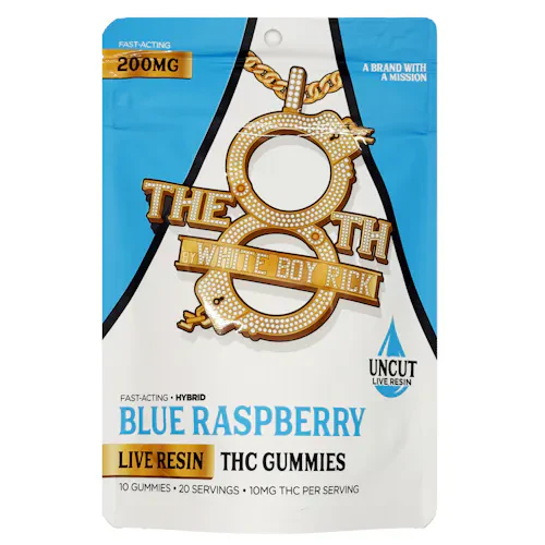 The 8th by White Boy Rick - The 8TH - Blue Raspberry Live Resin Gummies 200MG (10x20MG) Main Image