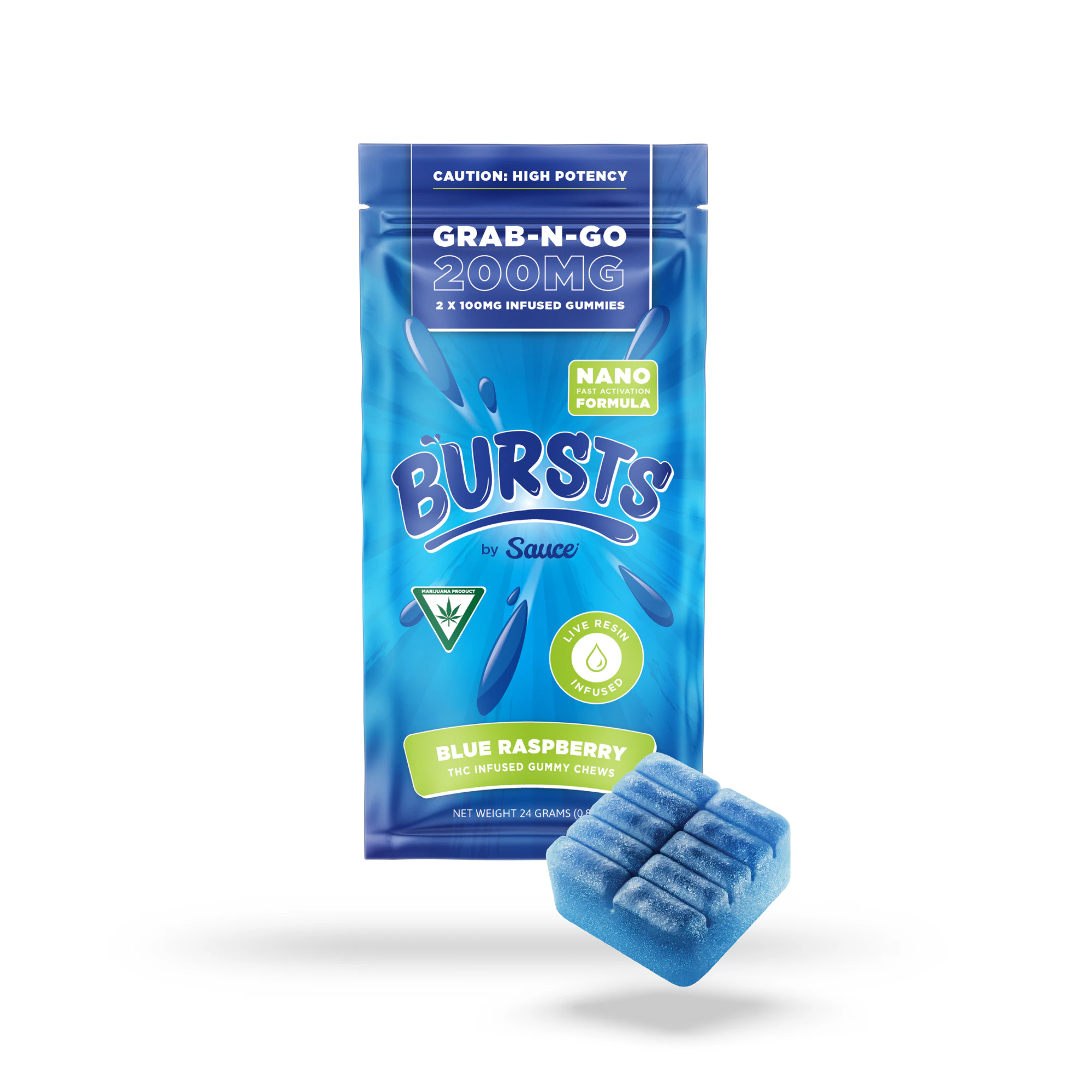 Sauce. - Sauce Bursts - Blue Raspberry Live Resin - 200mg Main Image
