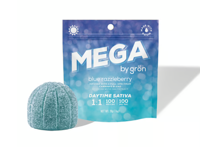 Gron - Blue Razzleberry CBG:THC Mega Rosin Pearl Gummy - 100mg