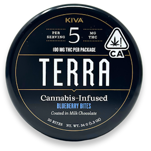Kiva Confections - Terra Bites - Blueberries - Chocolate - 20pk - 100mg