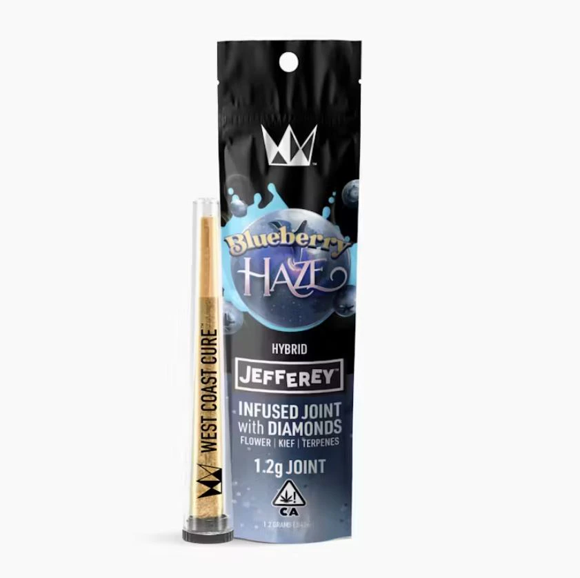 West Coast Cure - West Coast Cure - Jefferey Pre Roll - Diamond Infused - Hybrid - Blueberry Haze - (1.2g Total) Main Image