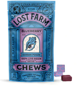 LOST FARM - Blueberry x Durban Poison Live Resin 10pk Fruit Chews - 100mg