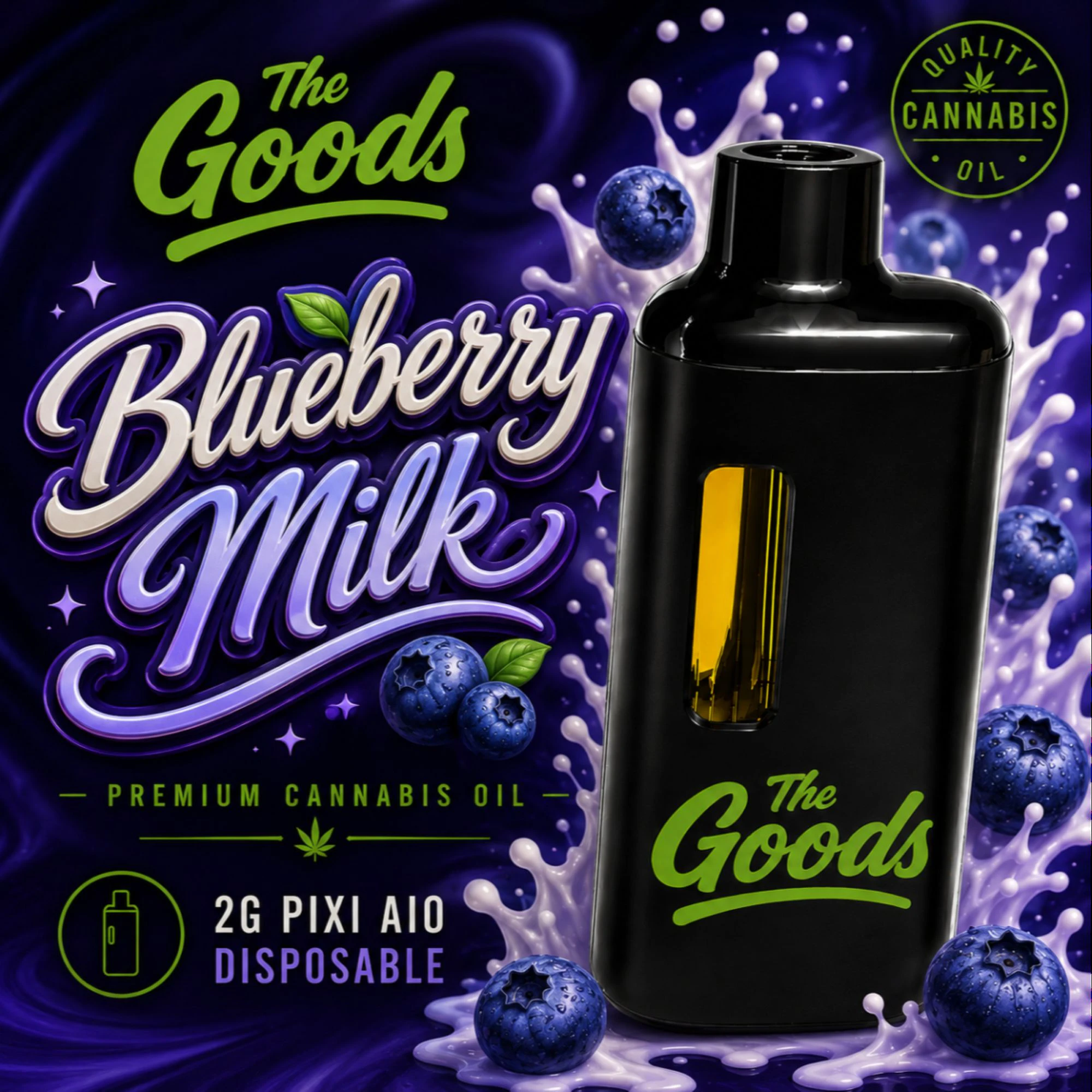 The Goods - Blueberry Milk 2g AIO Disposable 89.367% S 50043 Main Image