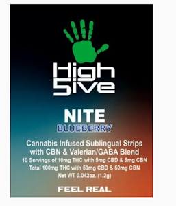 HIGH 5IVE - Sublingual Nite Blueberry Strips - 100mg
