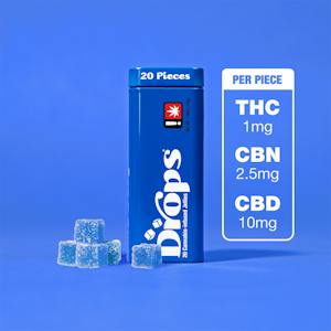 DROPS - Blueberry, Gentle Relaxation, 1:2.5:10 THC:CBN:CBD, 20 pack