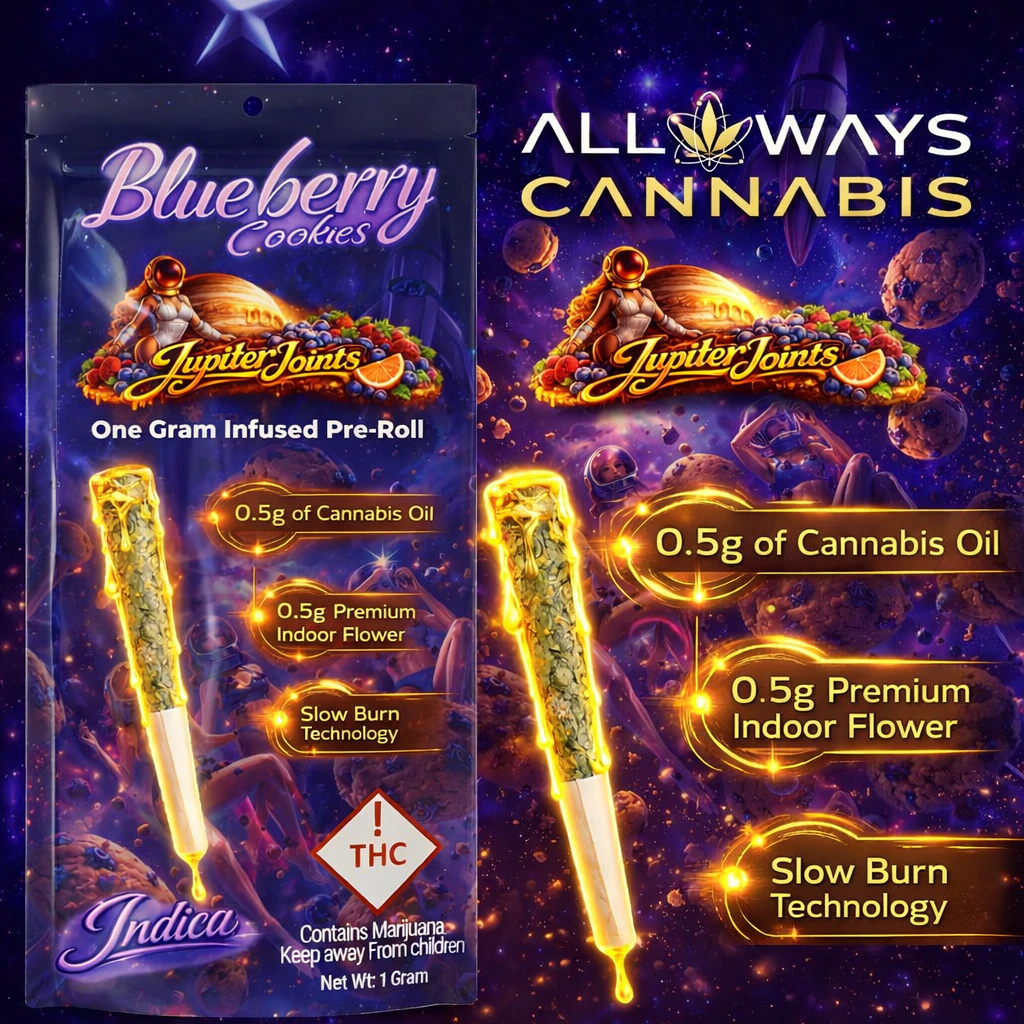 All Ways Aeroponics - All Ways Aeroponics - Blueberry Cookies (I) Jupiter Joints Infused 1g Main Image
