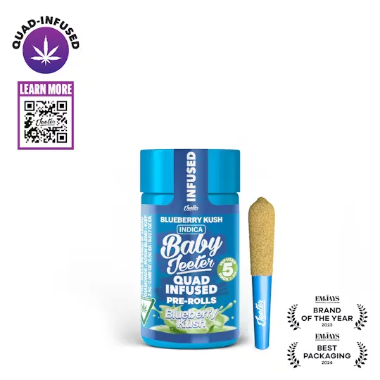 Jeeter - Baby Jeeter - Blueberry Kush .5G ROSIN Infused Pre-Rolls (5 Pack) Main Image