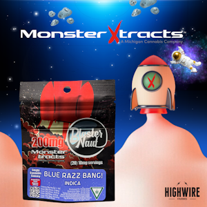 MONSTER XTRACTS - Monster BlasterNaut Gummies Blue Razz Bang! 200mg (Indica)
