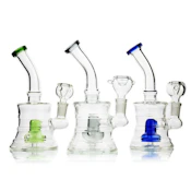 6" Bong with Drum Lines Body and 14mm Male Bowl