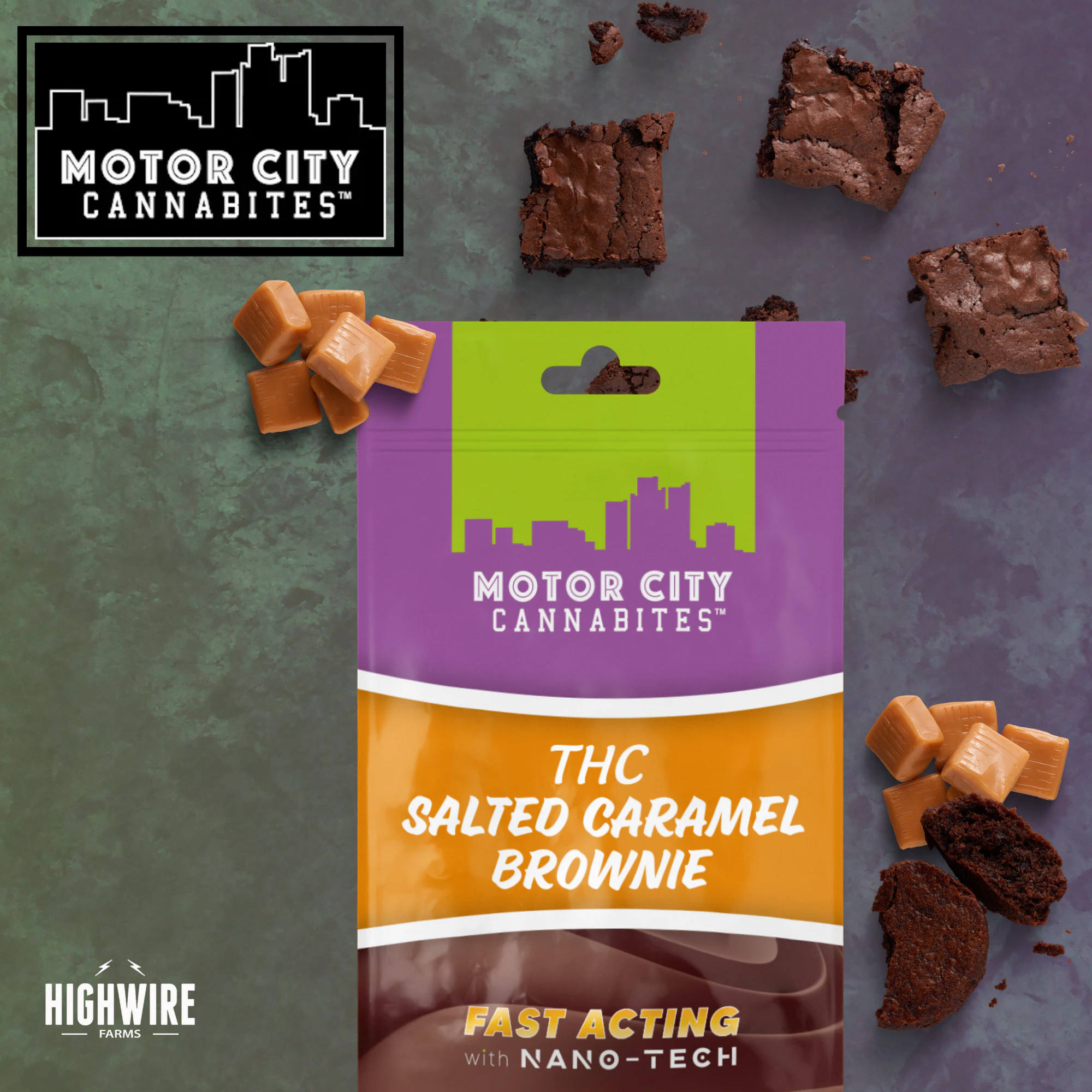 Motor City Cannabites - Motor City Cannabites Salted Caramel Brownie 200mg Main Image
