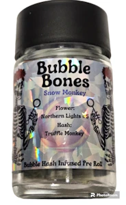 Original Massachusetts Growers - Bubble Bones - Snow Monkey - 2.5g 5pk. Infused Prerolls - Wellman Farm