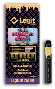 Legit Labs Live Resin - Bubble Bath - 1G Disposable