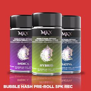 MKX - Peaches & Cream Bubble Hash Pre-rolls - 2.5G .5g 5-Pack