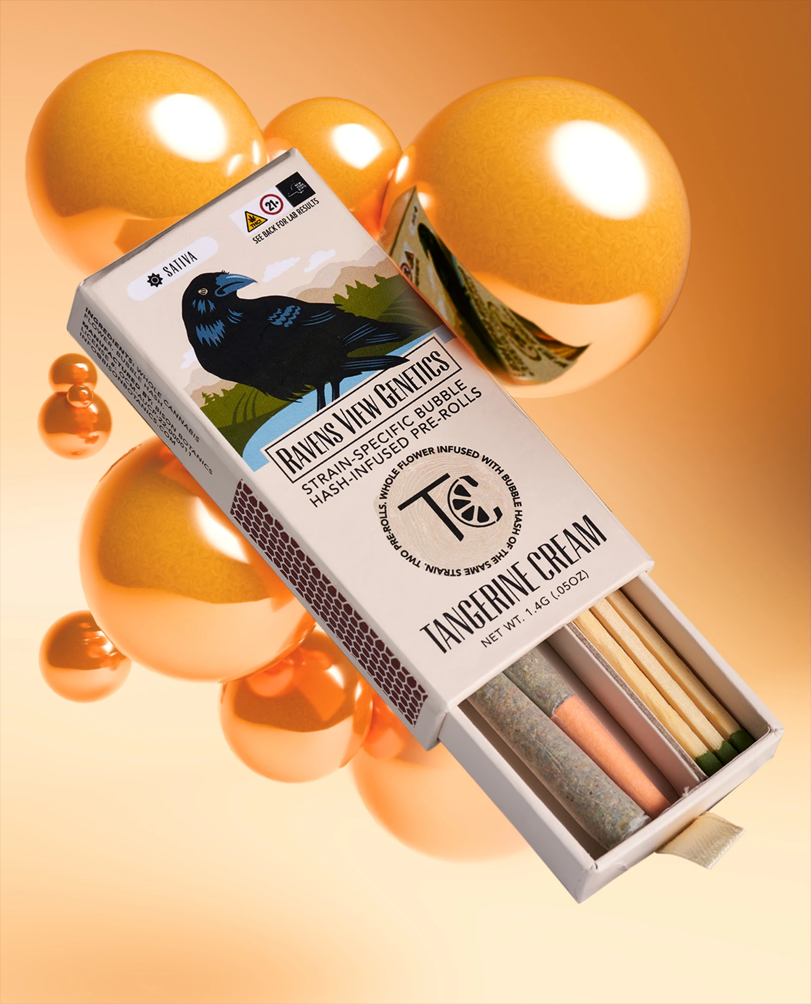 Ravens View - Ravens View-Tangerine Cream Infused Preroll-2pack-1.4g Main Image