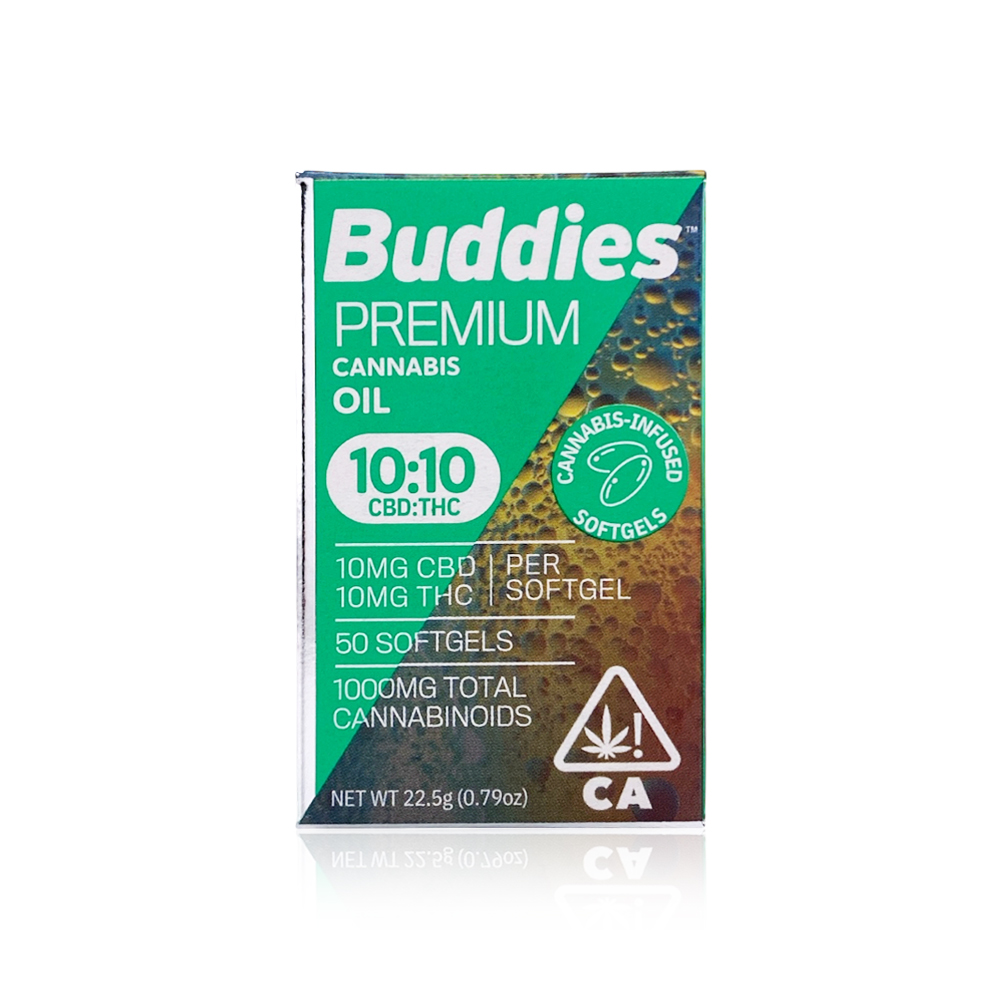 BUDDIES - Capsule - THC:CBD Soft Gels - 1:1 - 50-Count -