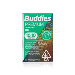 BUDDIES - BUDDIES - Capsule - THC:CBD Soft Gels - 1:1 - 50-Count - 1000MG