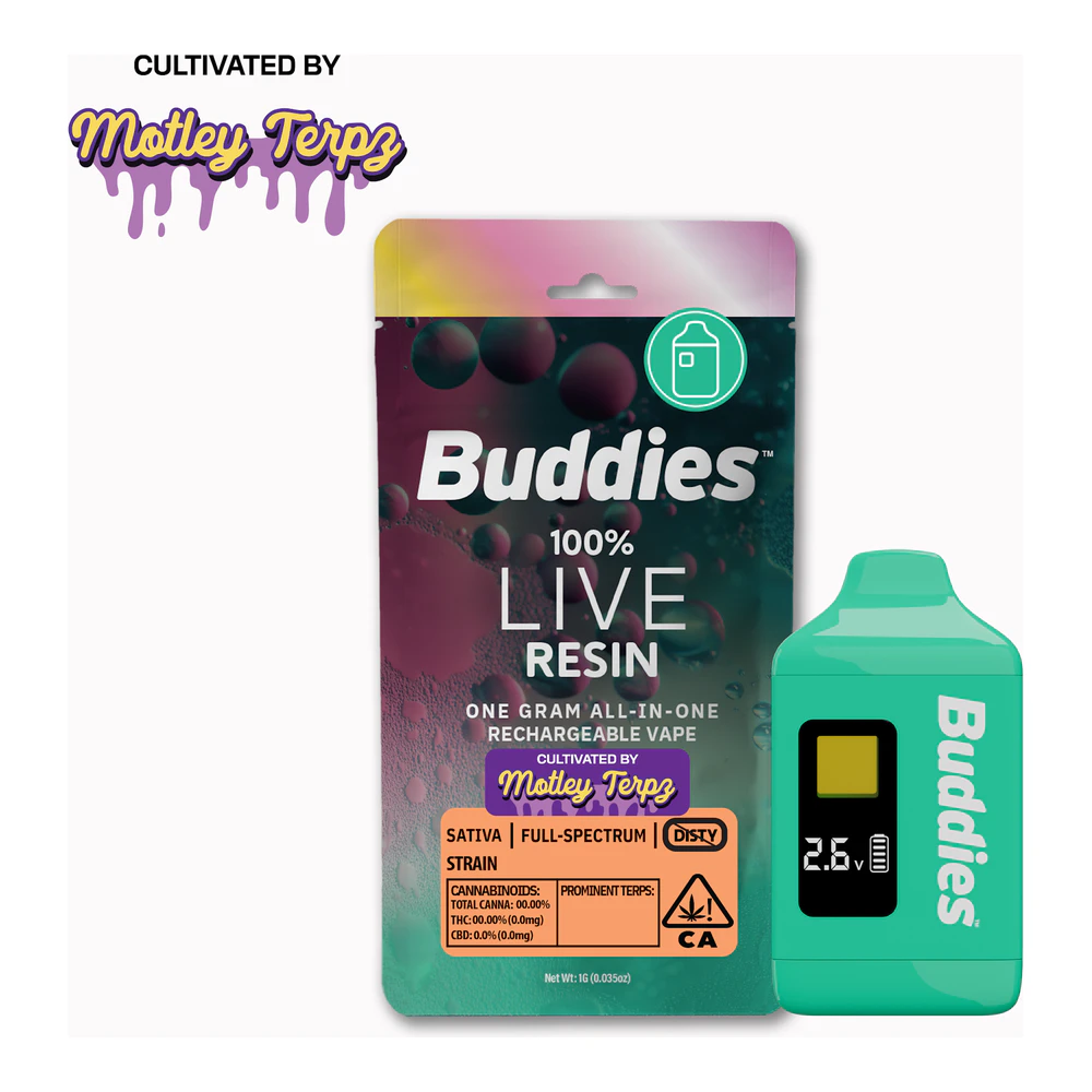 Buddies Brand - Buddies | Durban Poison | Live Resin All-In-One Vape PALM V2 | 1g Main Image