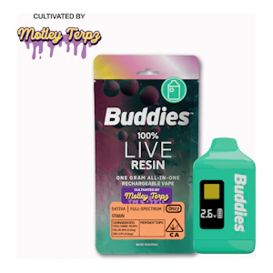 Buddies | Durban Poison | Live Resin All-In-One Vape PALM V2 | 1g