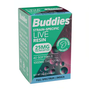 Buddies - Buddies | Gumbo | 25mg Live Resin Soft Gels | 40ct