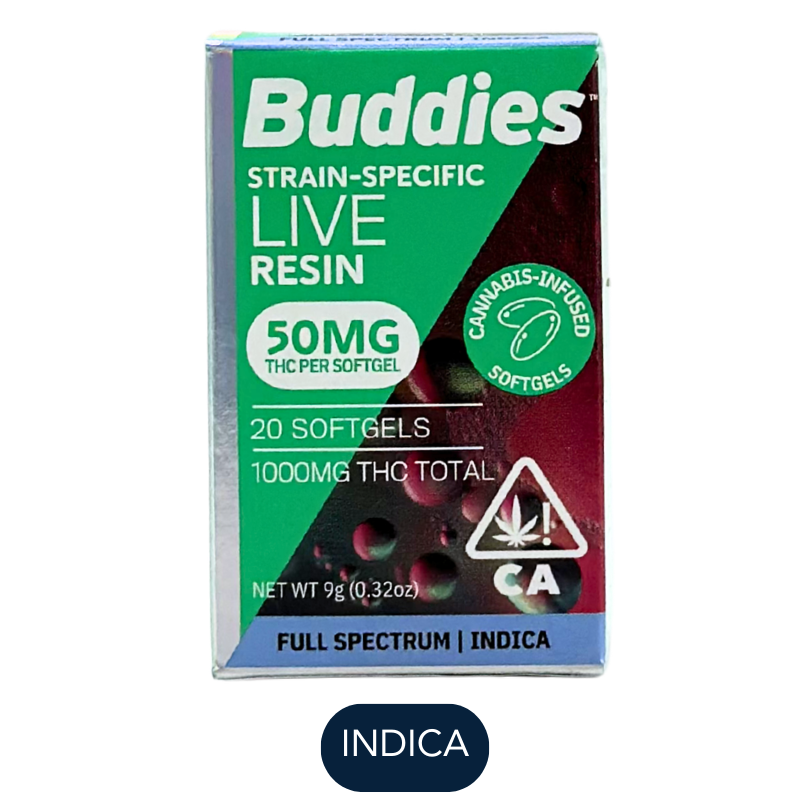 Live Resin - 50mg Indica - Capsules - 20ct - 1000mg