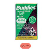 Buddies - Live Resin - Sativa 50mg Each - 20pc - 1000mg