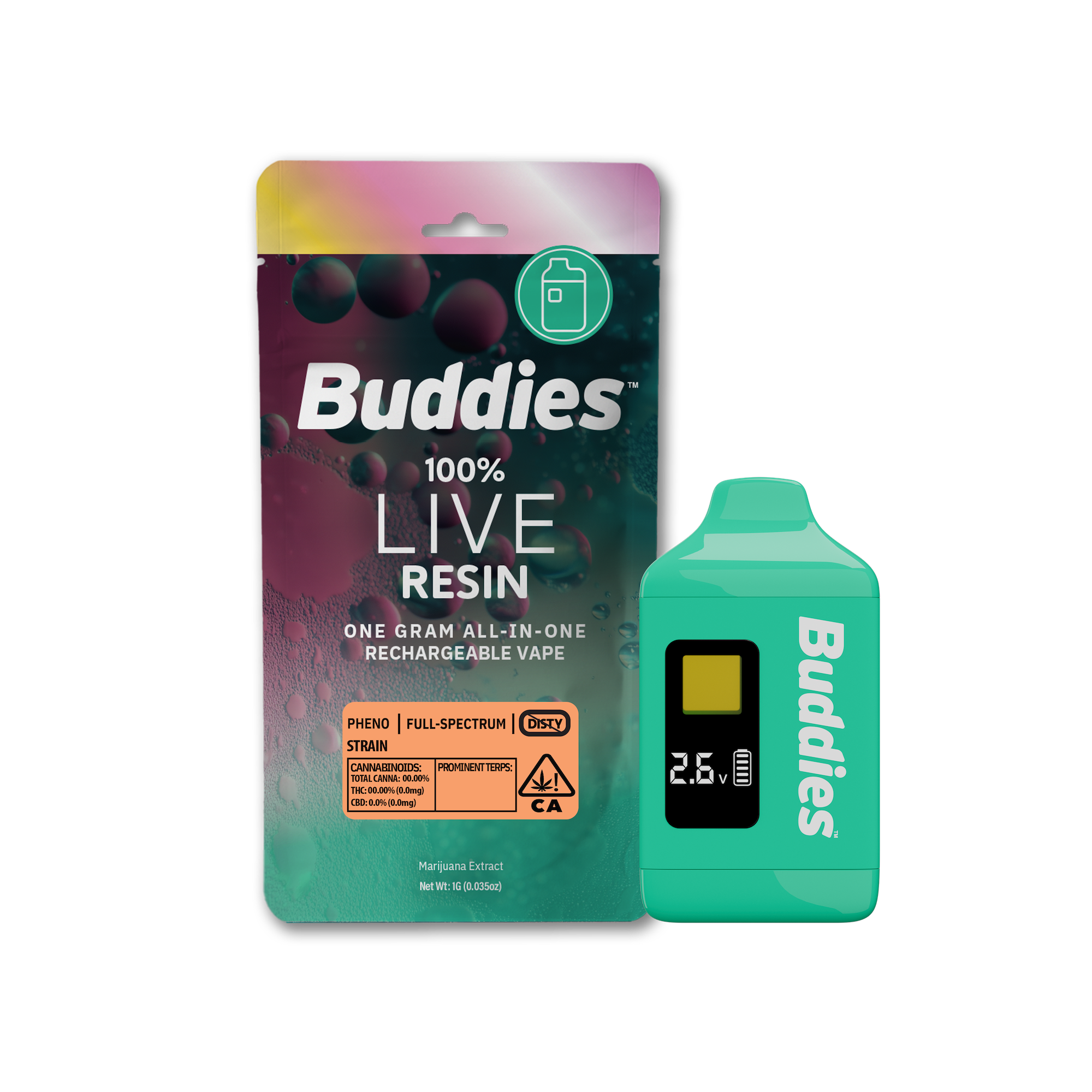 Buddies | Strawberry Cough | Live Resin | All-in-One