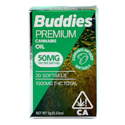 Buddies - THC Capsules - 50mg Each - Capsules - 20ct - 1000mg