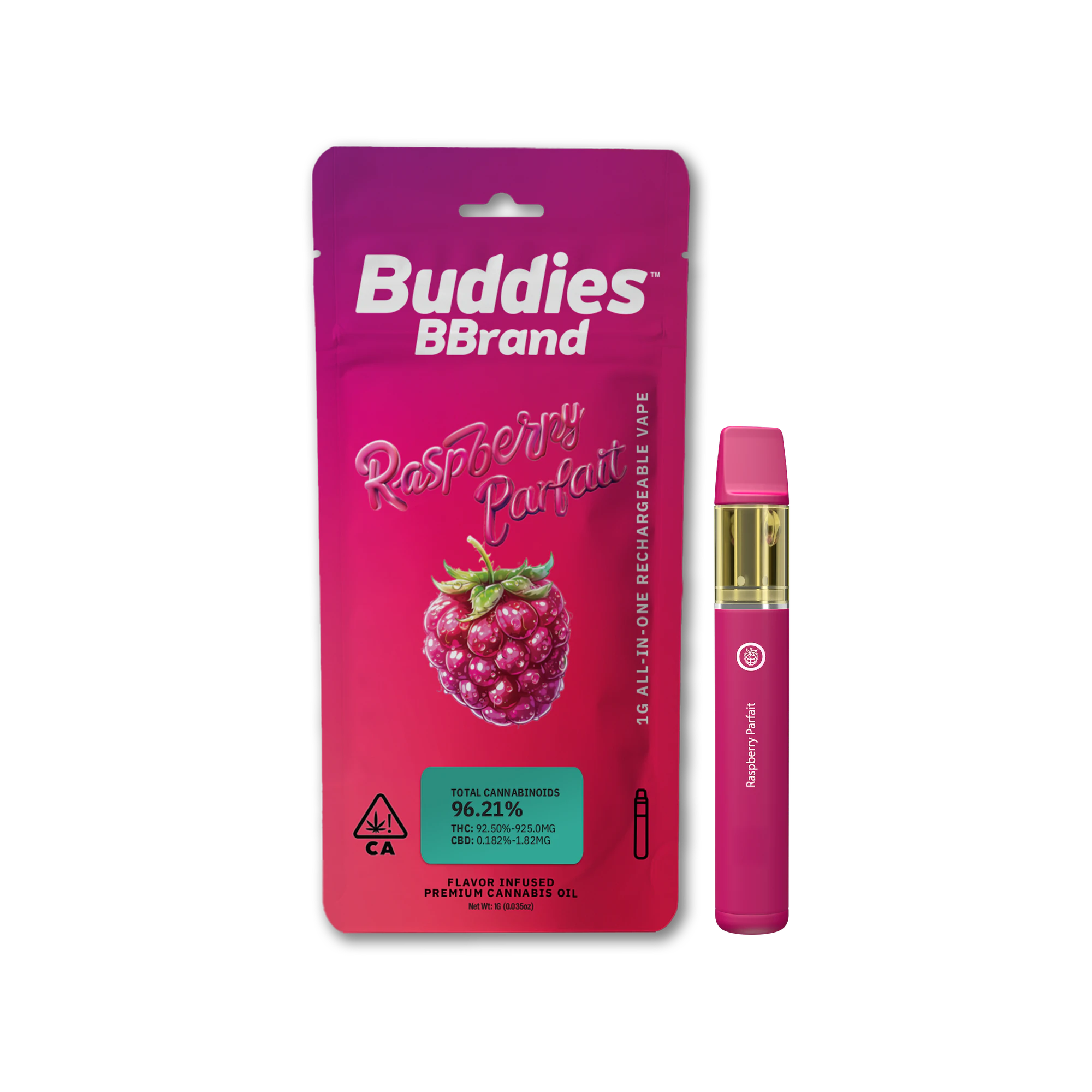 Buddies Brand - Buddies | Raspberry Parfait | Flavor Infused | All-In-One Main Image