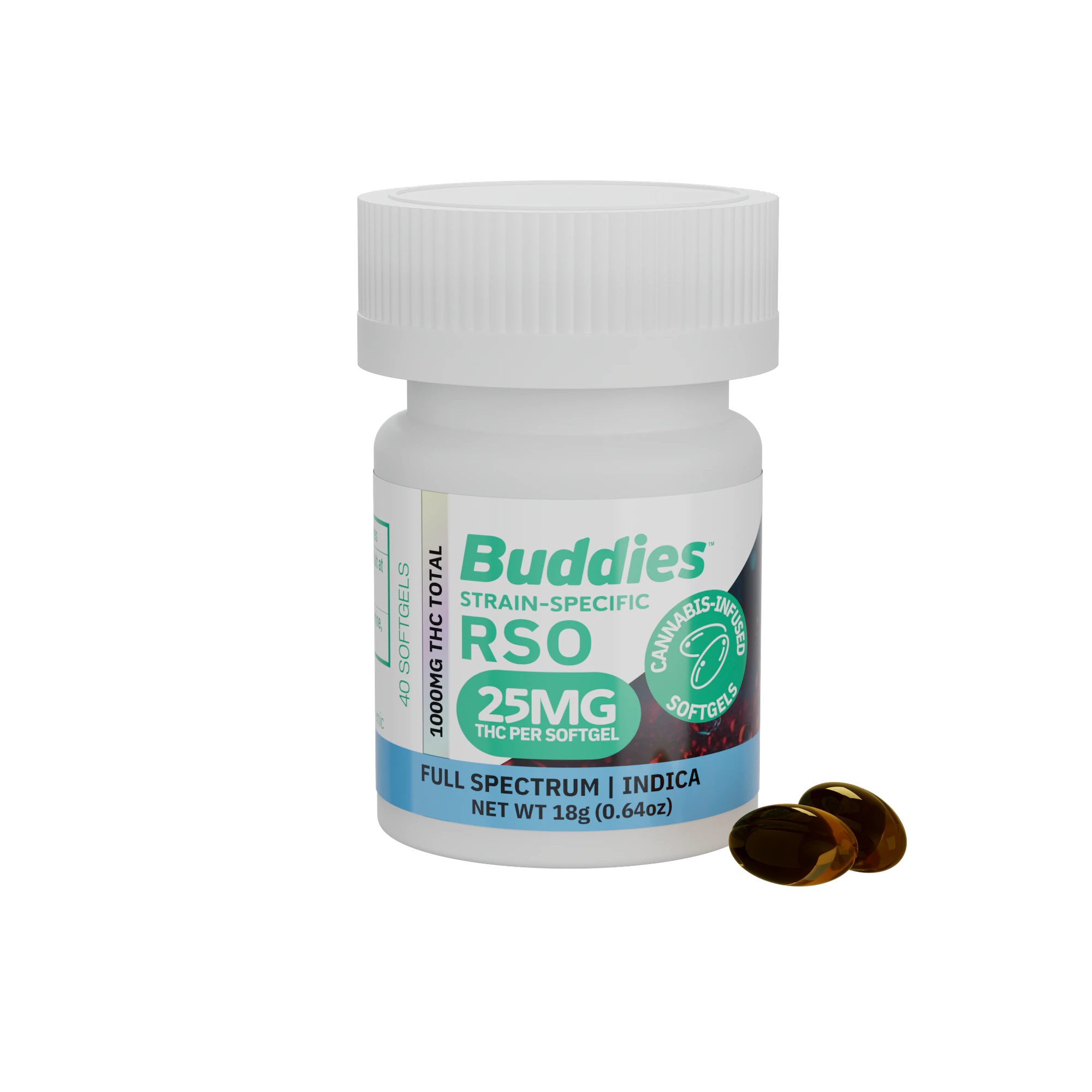 Buddies Brand - Buddies | Ghost OG | 25mg RSO Soft Gels | 40ct Main Image