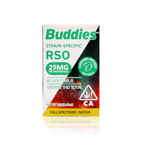 BUDDIES - Capsule - Sativa - RSO Softgels - 25MG - 40 Count - 1000MG