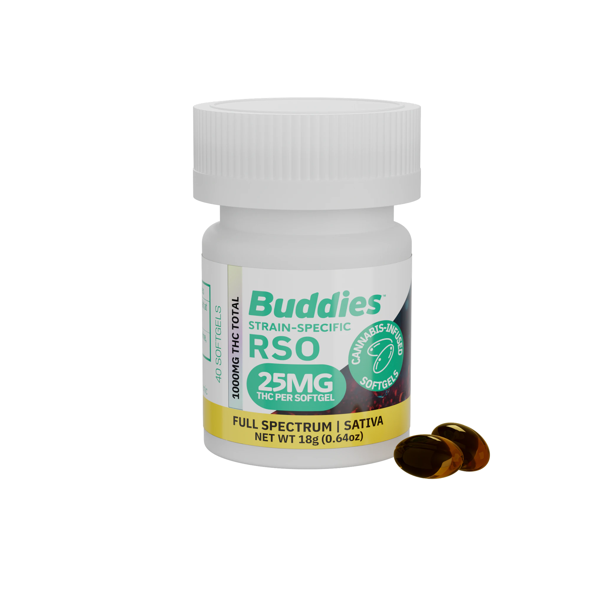 Buddies Brand - Buddies | ZG-48 | 25mg RSO Soft Gels | 40ct Main Image