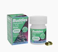 [Buddies] Live Resin Soft Gels 40 Count - 1000mg - Indica 25mg